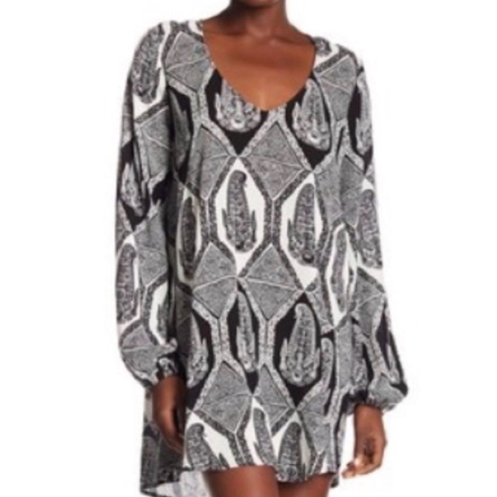 SHOW MEâYOUR MUMU | Black/White Paisley Long Sleeve Donnie Dress Womenâs Size M